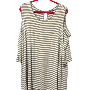 Vince Camuto Striped Cold Shoulder Top